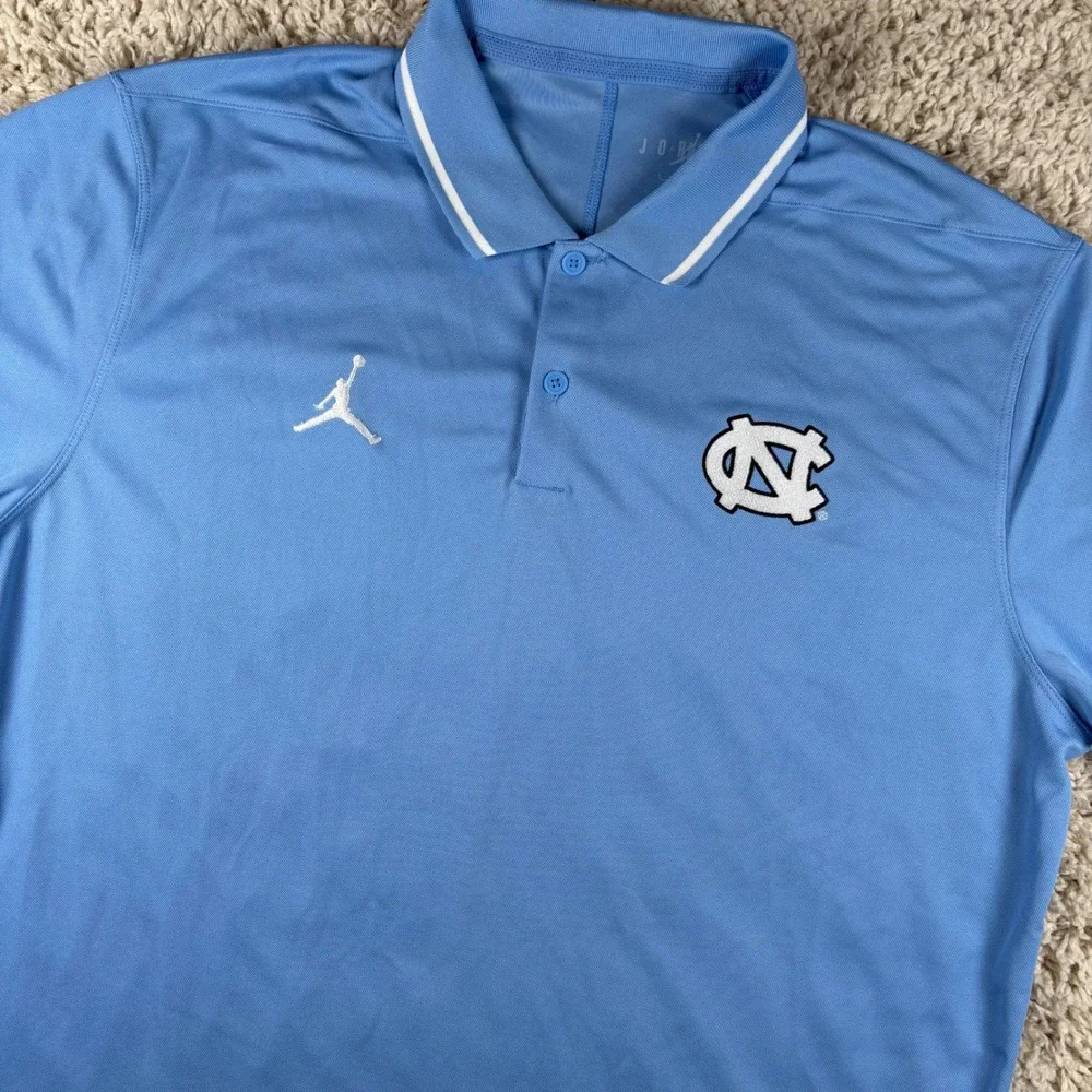 Jordan North Carolina Tar Heels Polo Shirt Mens Large UNC Football Team Issue L